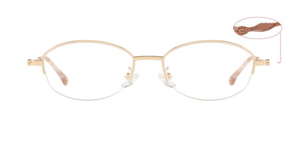 Zoe Oval Prescription Glasses - Rose Gold