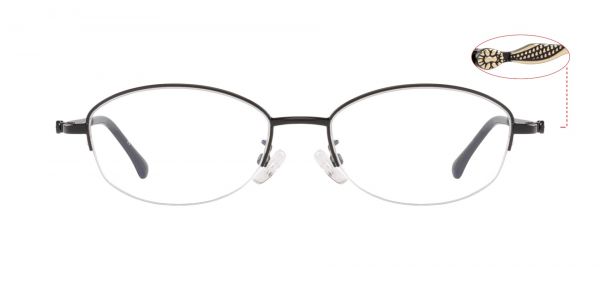Zoe Oval Prescription Glasses - Black