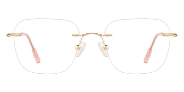 Yulia Rimless Prescription Glasses - Rose Gold