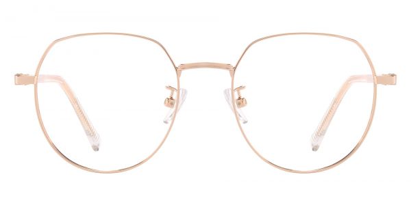 Corden Geometric Prescription Glasses - Rose Gold