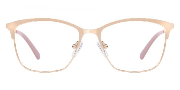 Megan Square Prescription Glasses - Rose Gold