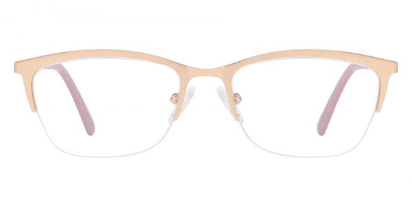 Catherine Rectangle Prescription Glasses - Rose Gold