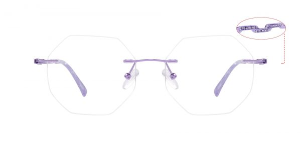 Rowena Rimless Prescription Glasses - Purple