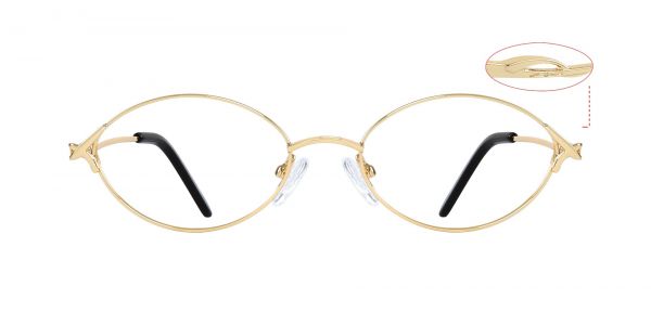 Lillian Oval Prescription Glasses - Gold