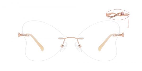 Alegria Rimless Prescription Glasses - Rose Gold