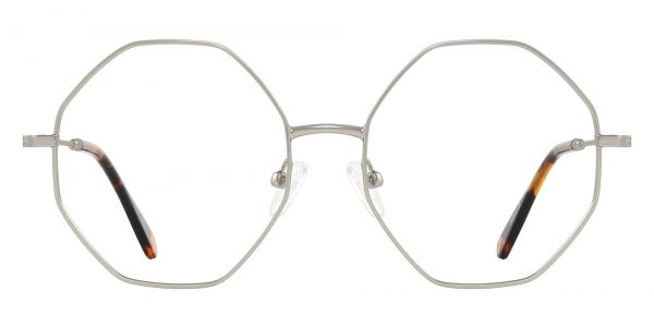 Caswell Geometric Prescription Glasses - Silver