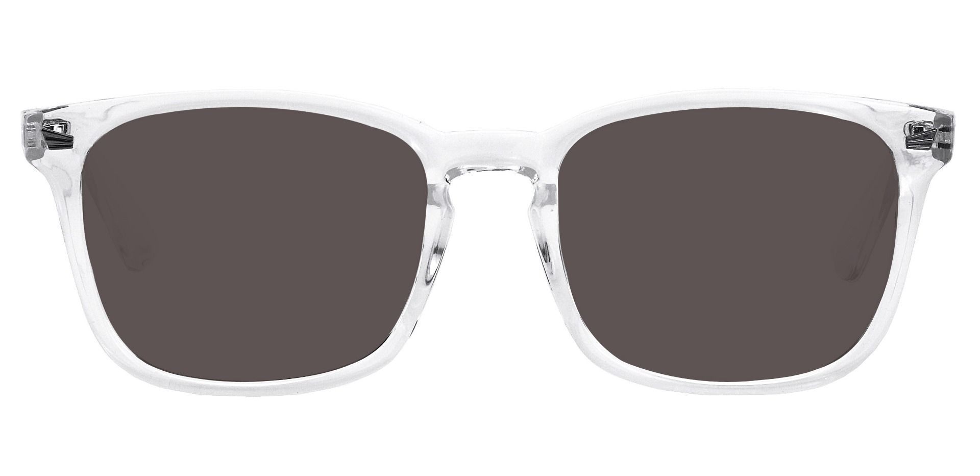 Rogan Square Prescription Sunglasses - Clear Frame With Gray Lenses