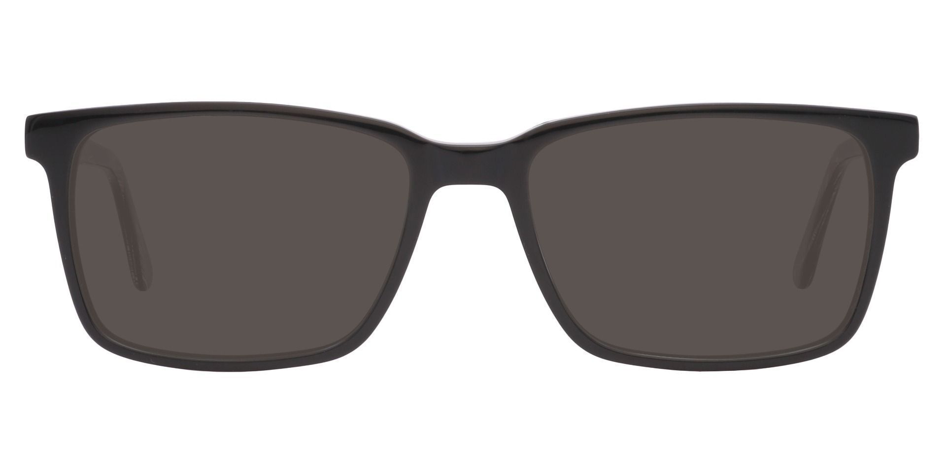 Venice Rectangle Prescription Sunglasses - Black Frame With Gray Lenses