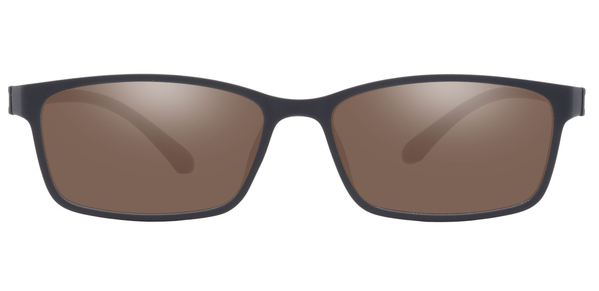 Wichita Rectangle Prescription Sunglasses -  Black Frame With Brown Lenses