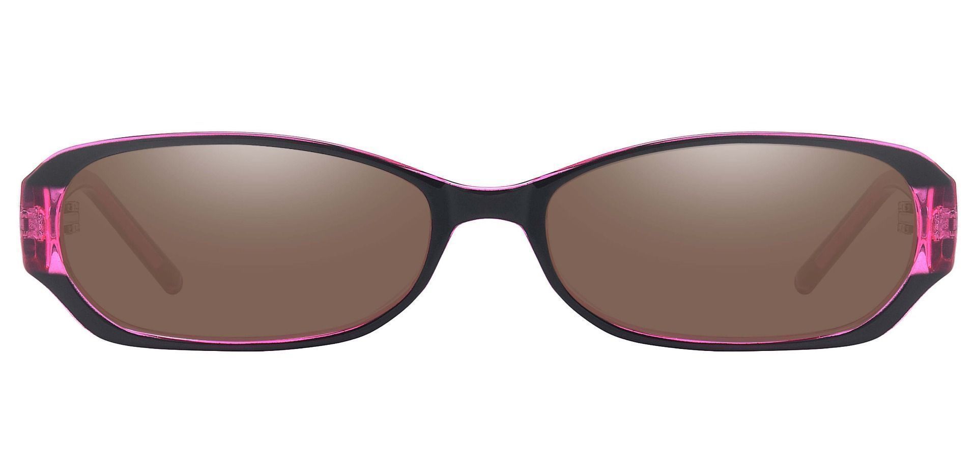 Nairobi Oval Single Vision Sunglasses Purple Frame With Brown Lenses