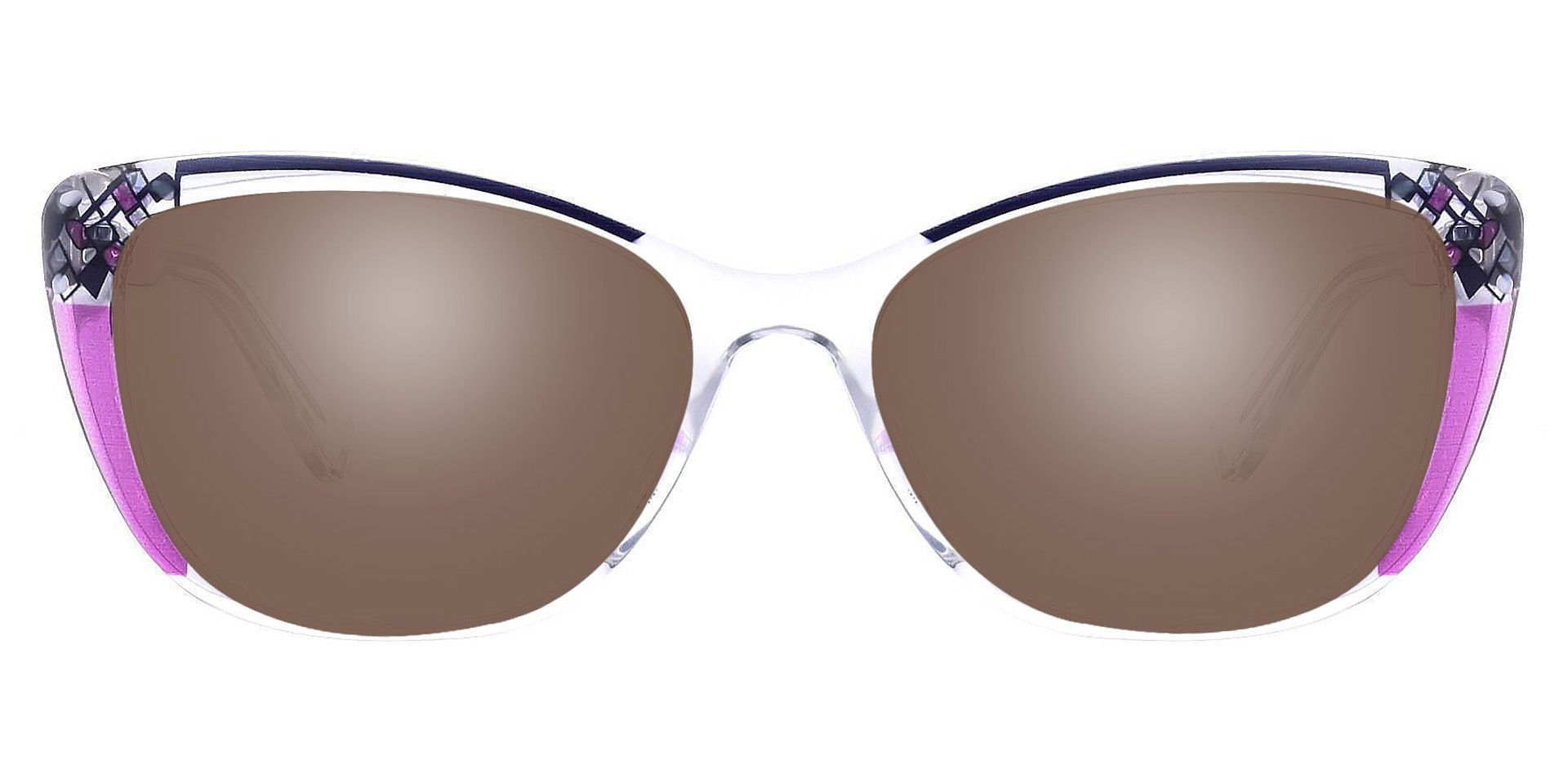Marina Cat Eye Prescription Sunglasses Purple Frame With Brown Lenses