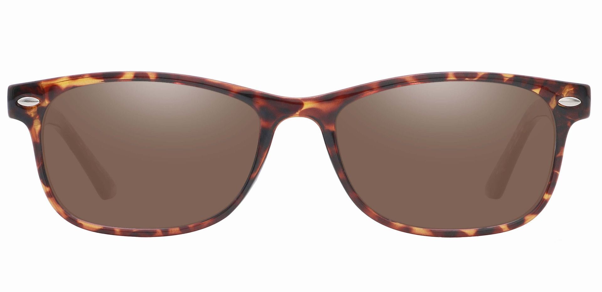 Village Rectangle Prescription Sunglasses - Tortoise Frame With Brown Lenses