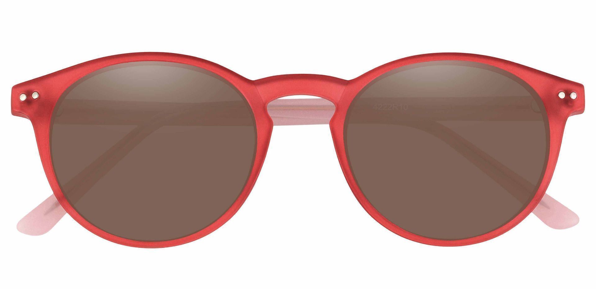 Harmony Oval Prescription Sunglasses - Red Frame With Brown Lenses