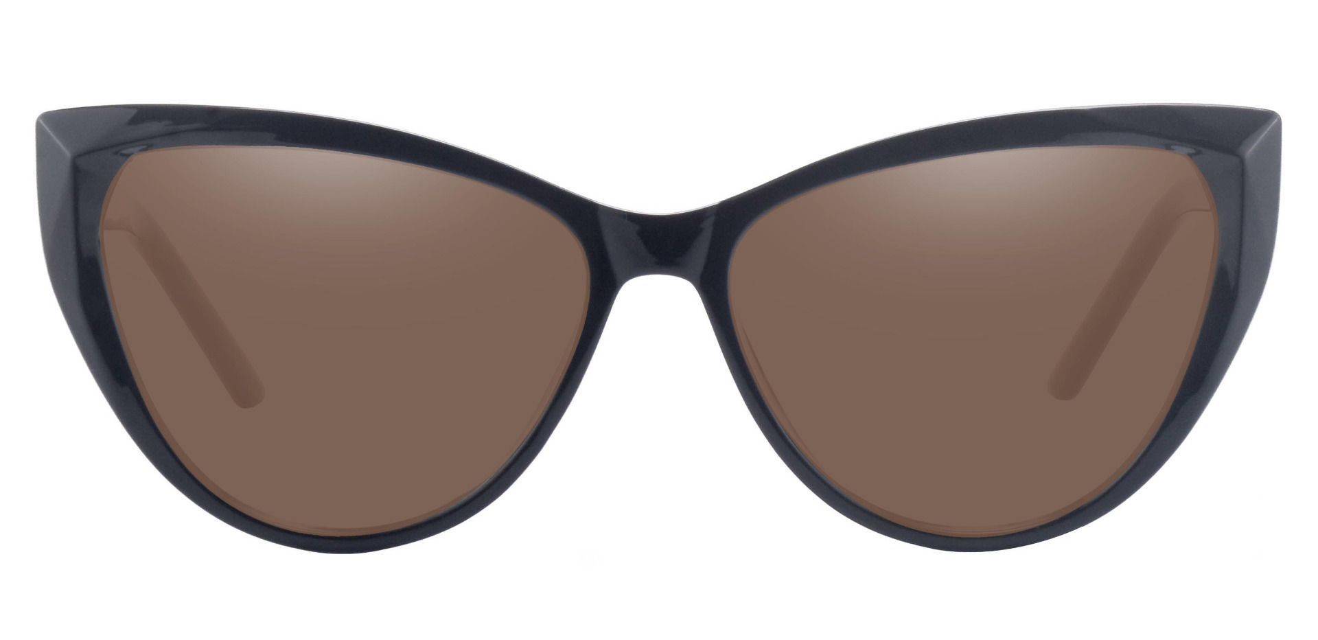 Ireland Cat Eye Progressive Sunglasses - Black Frame With Brown Lenses