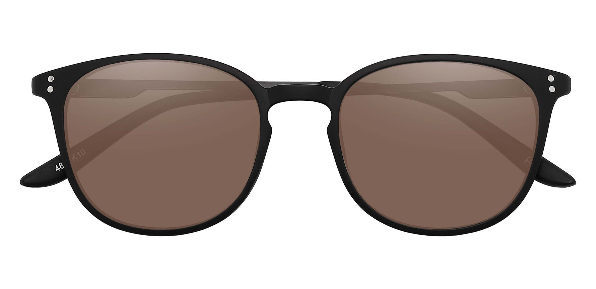 Wales Oval Lined Bifocal Sunglasses - Black Frame With Brown Lenses