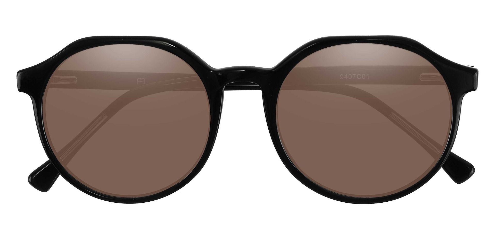 Tucker Geometric Non-Rx Sunglasses - Black Frame With Brown Lenses