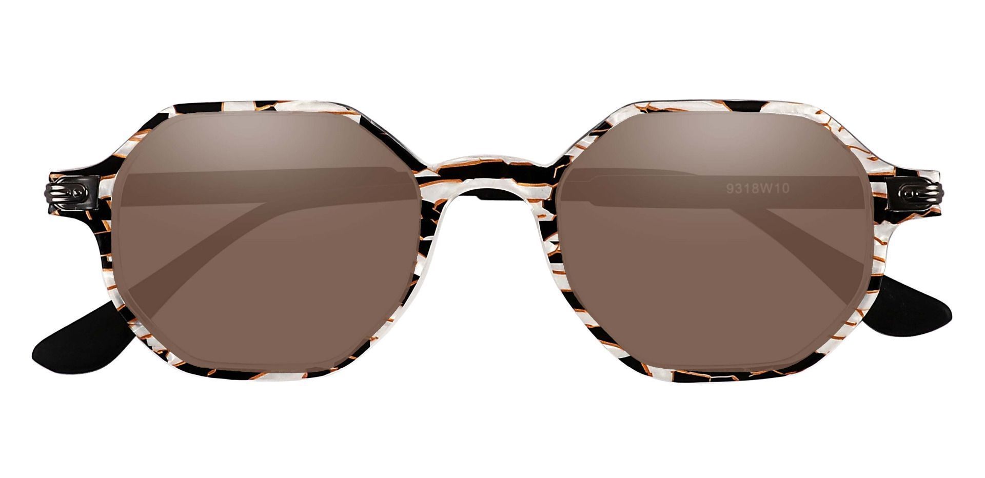 Bogart Geometric Progressive Sunglasses - Floral Frame With Brown Lenses