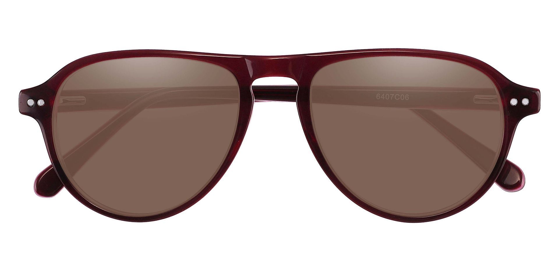 Durham Aviator Lined Bifocal Sunglasses - Purple Frame With Brown Lenses