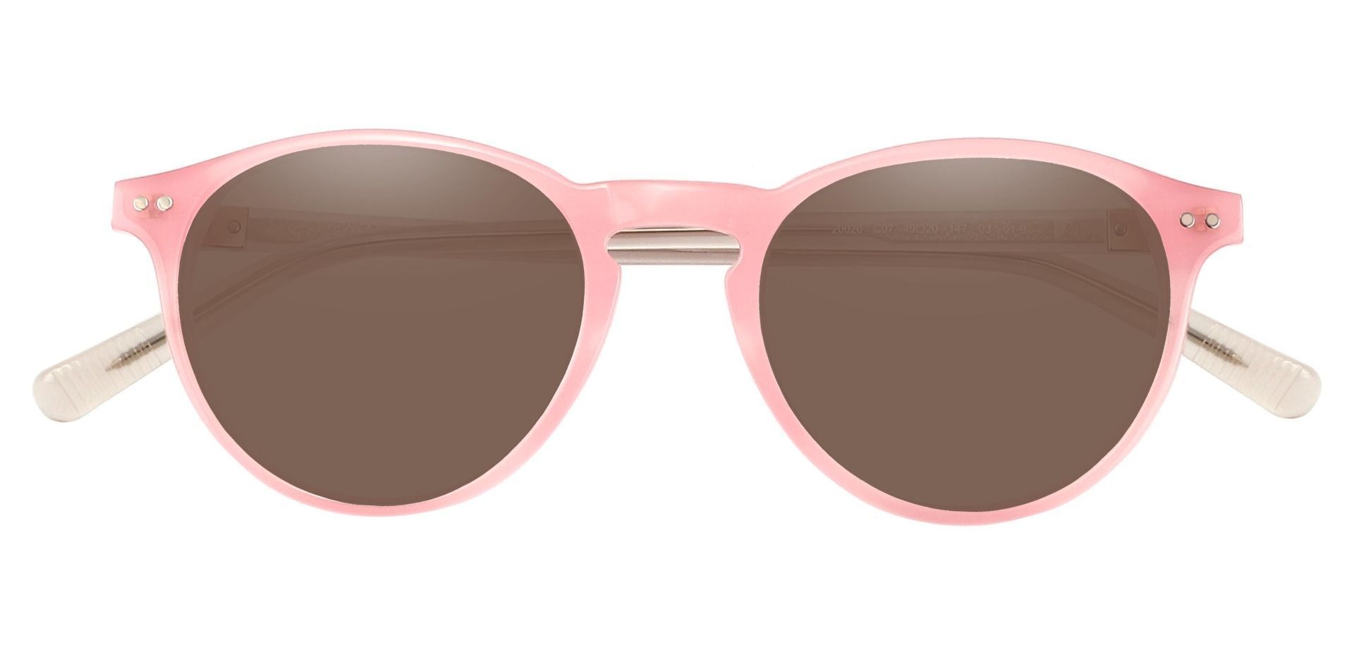 Monarch Oval Progressive Sunglasses - Pink Frame With Brown Lenses