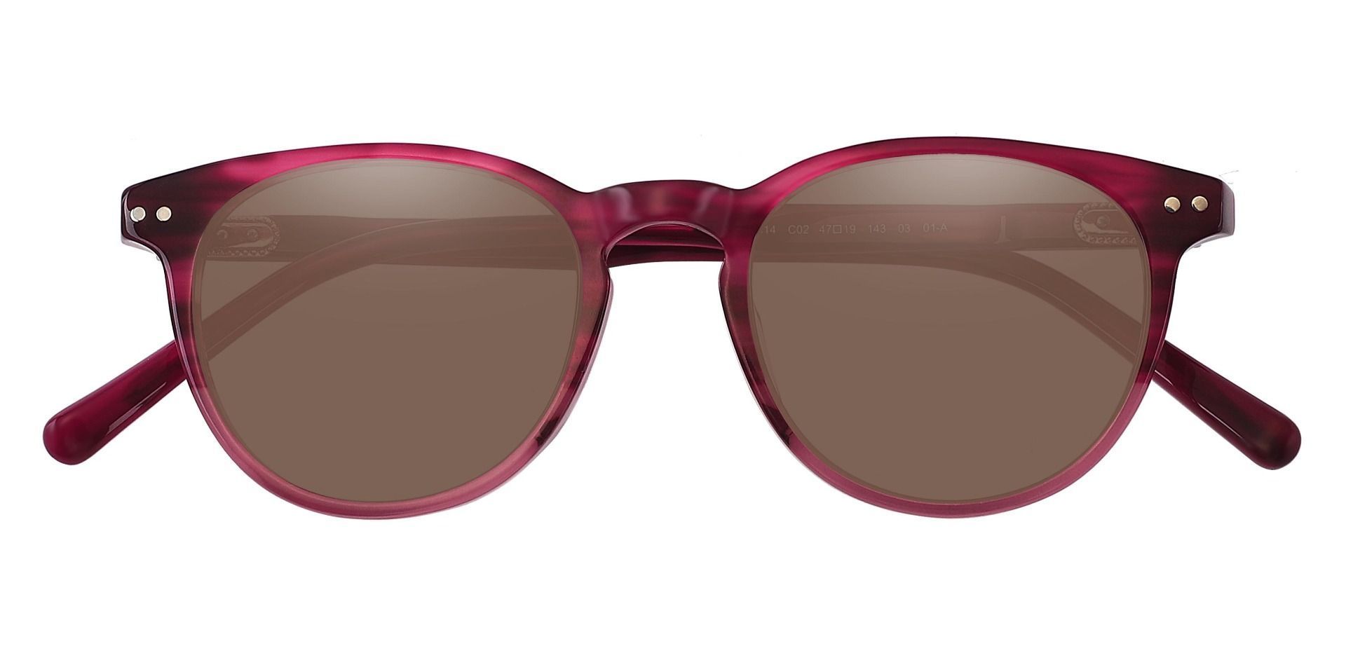 Marianna Oval Lined Bifocal Sunglasses - Red Frame With Brown Lenses