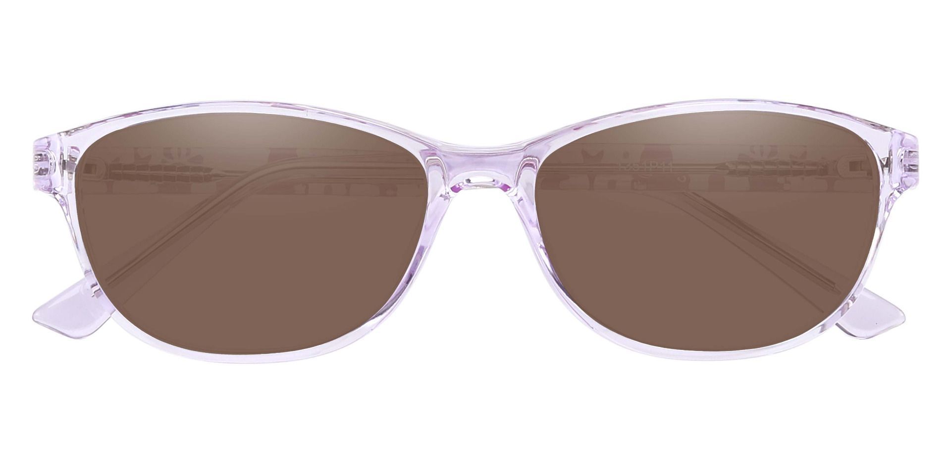 Patsy Oval Progressive Sunglasses - Purple Frame With Brown Lenses