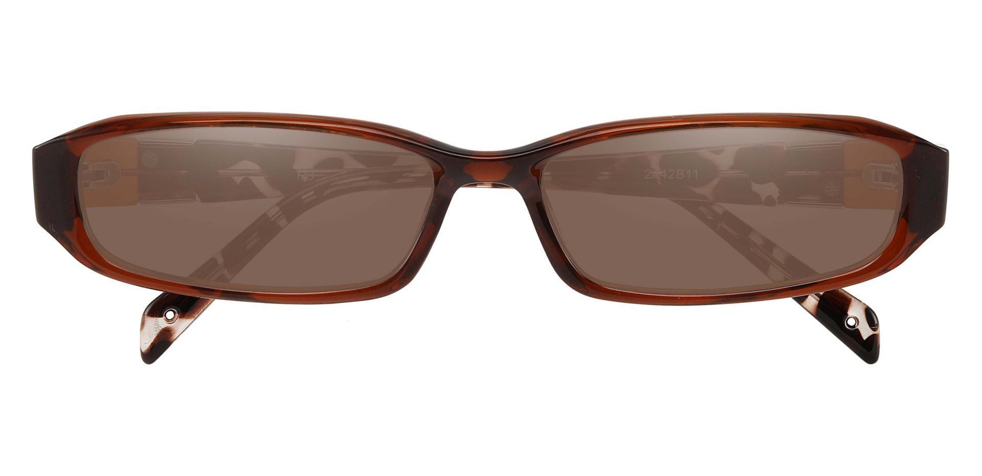 Mulberry Rectangle Single Vision Sunglasses - Brown Frame With Brown Lenses