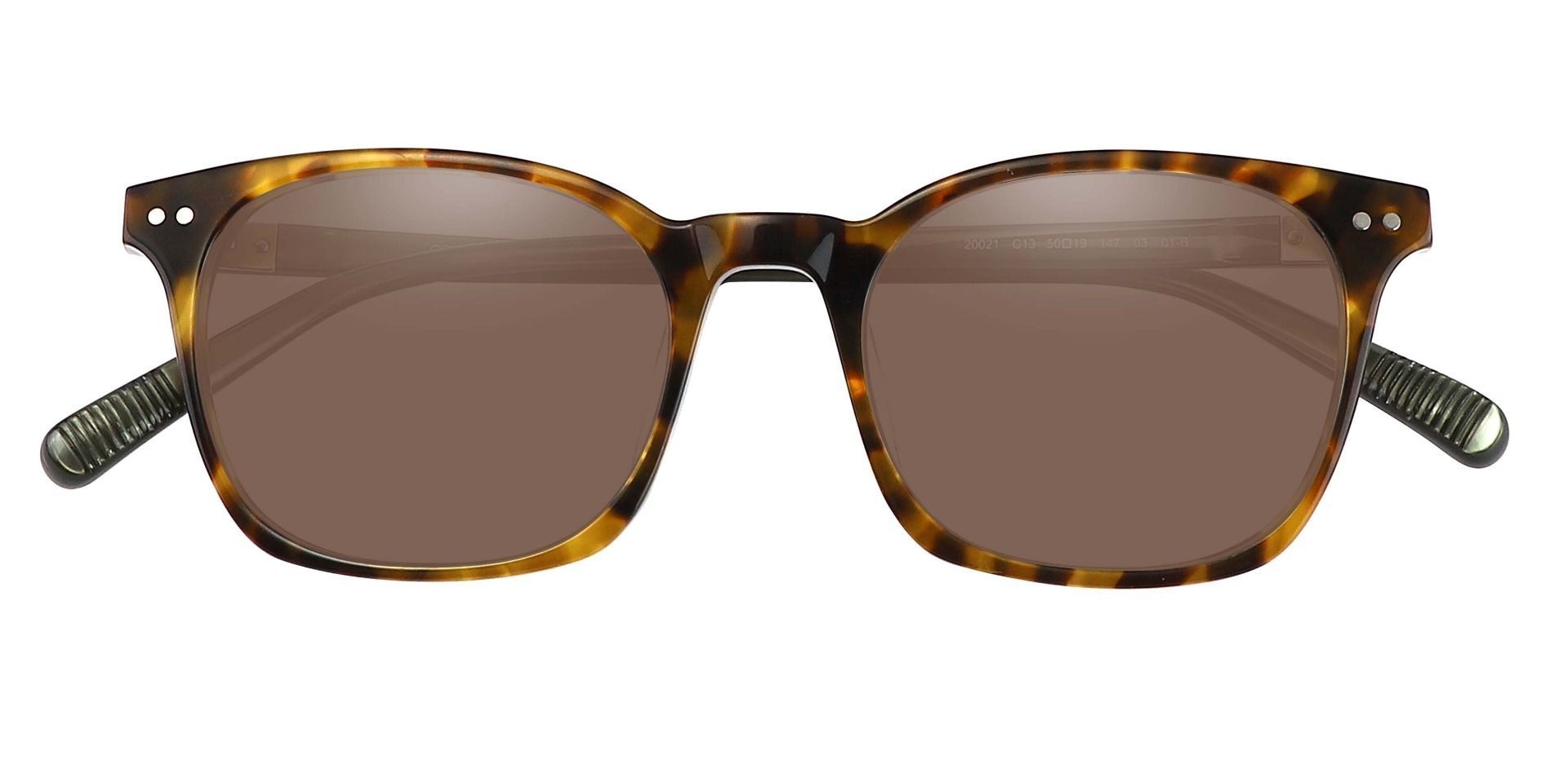 Alonzo Square Reading Sunglasses - Tortoise Frame With Brown Lenses