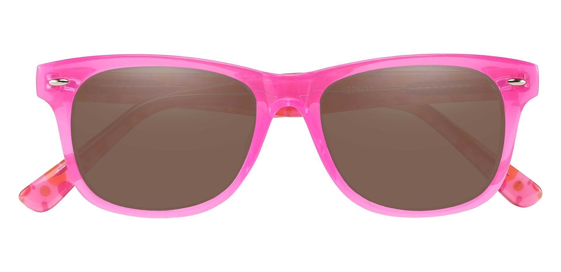 Eureka Square Progressive Sunglasses - Pink Frame With Brown Lenses