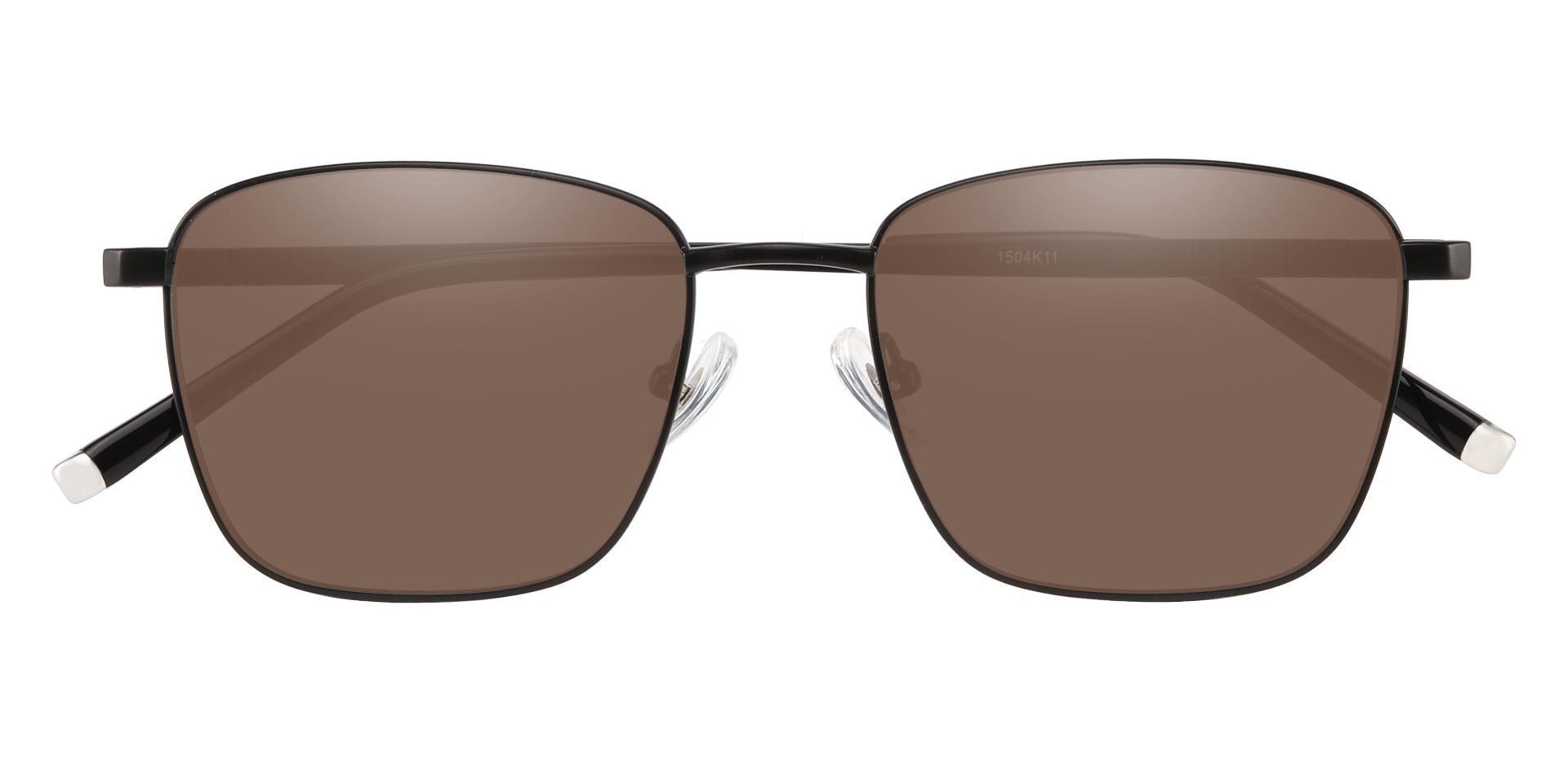 May Square Non-Rx Sunglasses - Black Frame With Brown Lenses