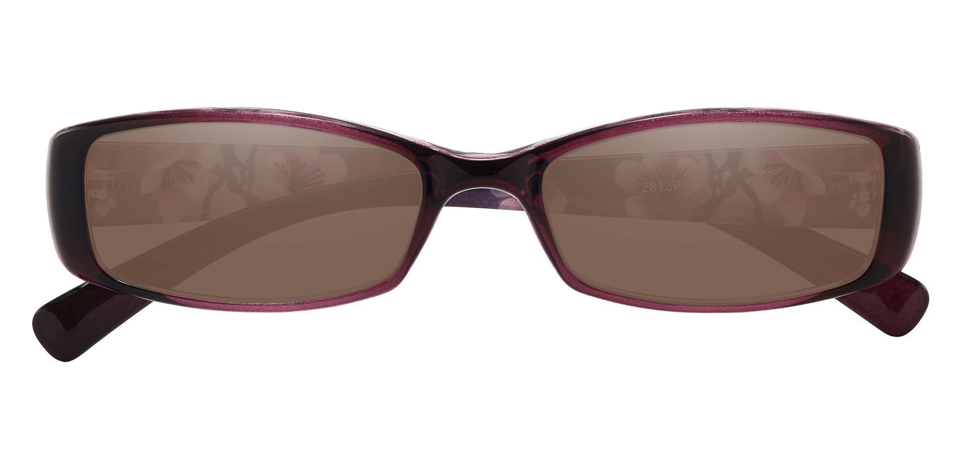 Medora Rectangle Non-Rx Sunglasses - Purple Frame With Brown Lenses