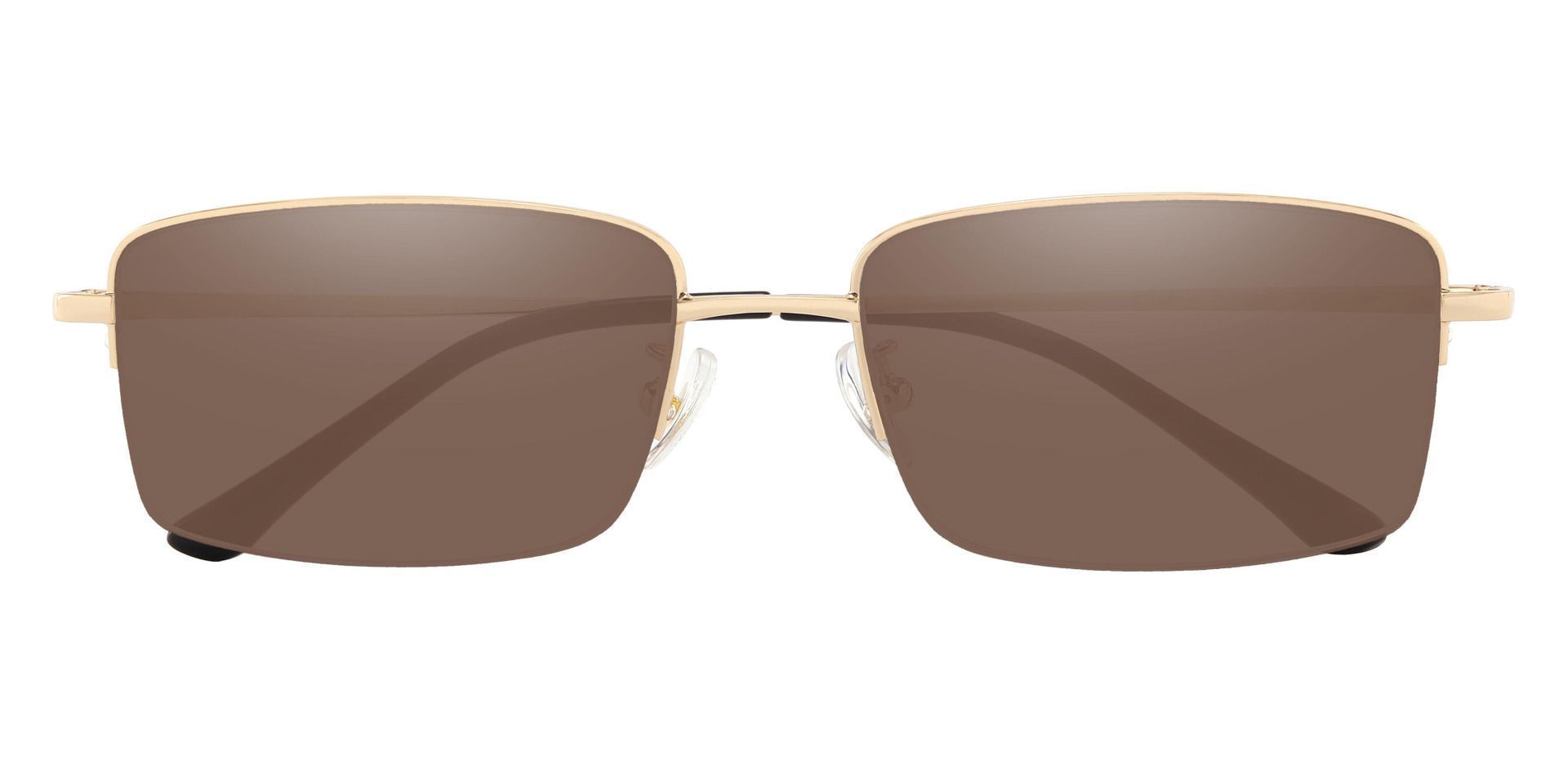 Bellmont Rectangle Reading Sunglasses - Gold Frame With Brown Lenses