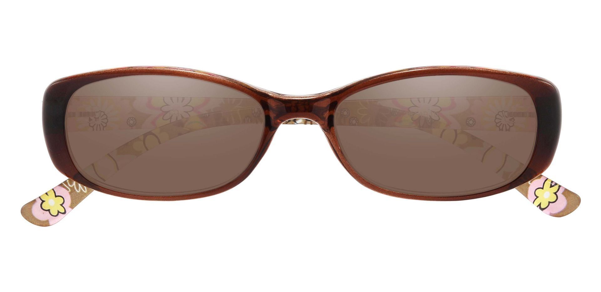Bethesda Rectangle Non-Rx Sunglasses - Brown Frame With Brown Lenses