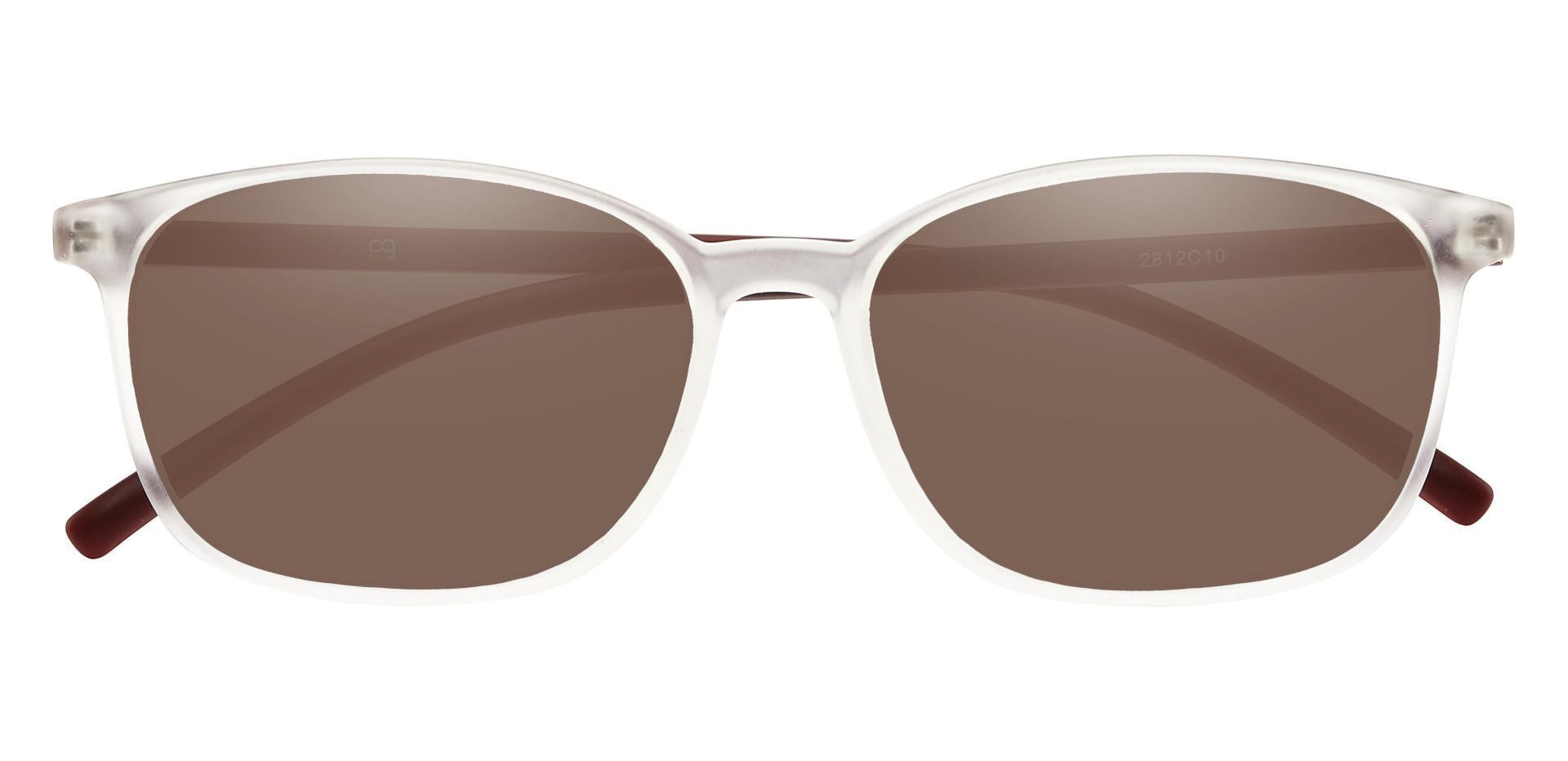 Onyx Square Lined Bifocal Sunglasses - Clear Frame With Brown Lenses