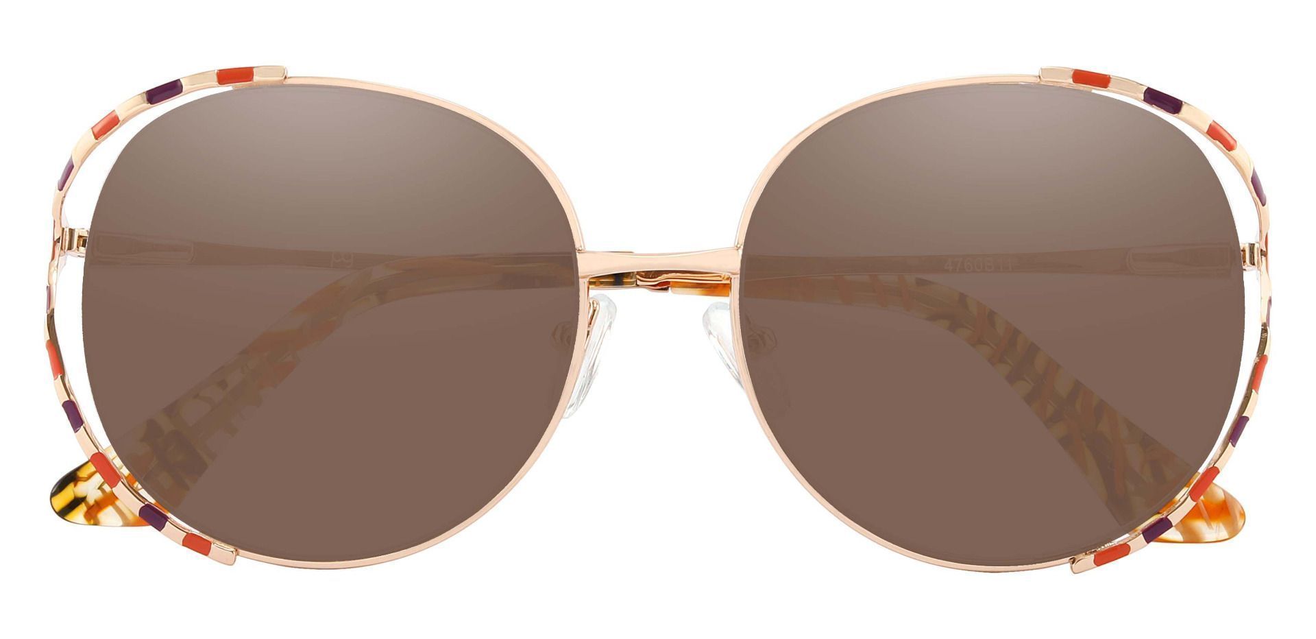 Dorothy Oval Non-Rx Sunglasses - Brown Frame With Brown Lenses