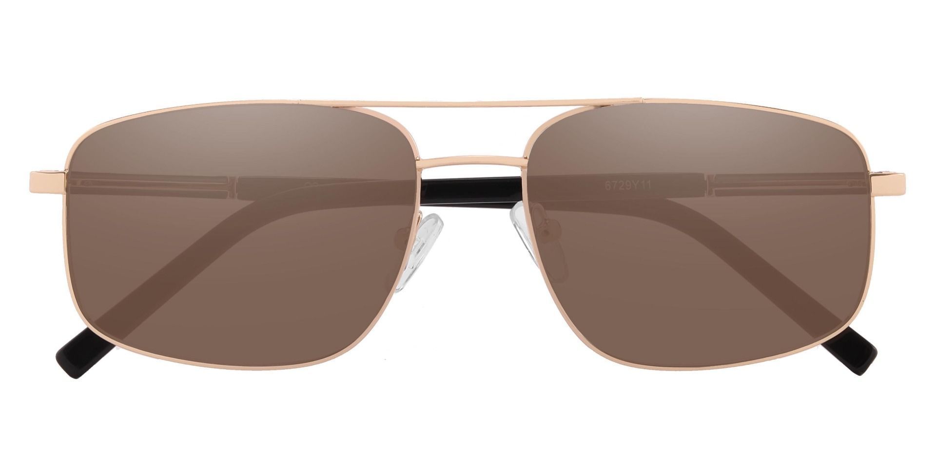 Davenport Aviator Progressive Sunglasses - Gold Frame With Brown Lenses