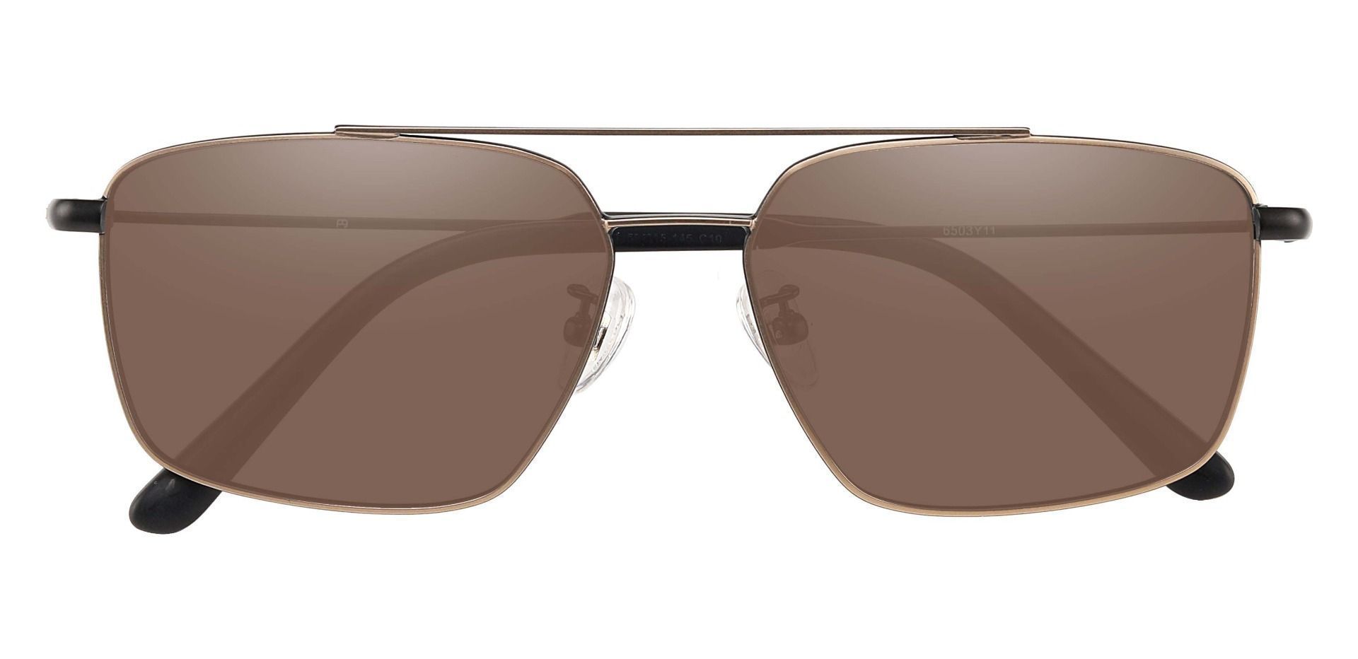 Barlow Aviator Non-Rx Sunglasses - Gold Frame With Brown Lenses