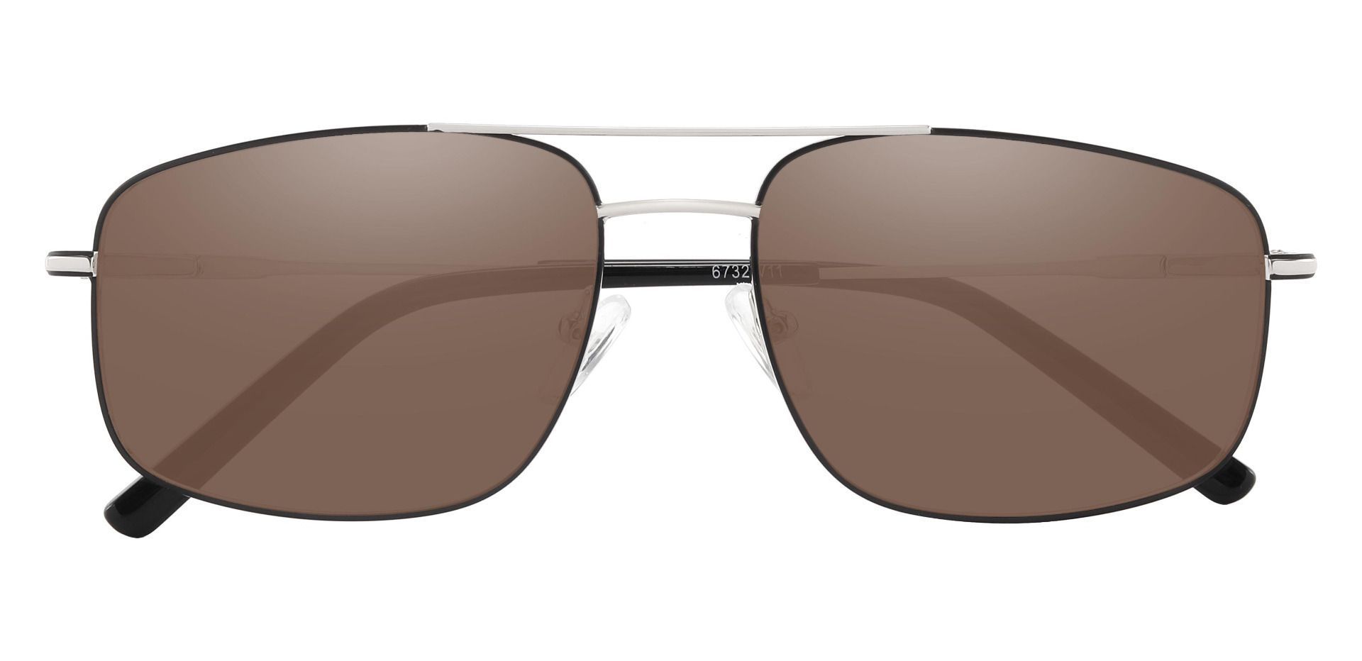 Turner Aviator Prescription Sunglasses - Silver Frame With Brown Lenses