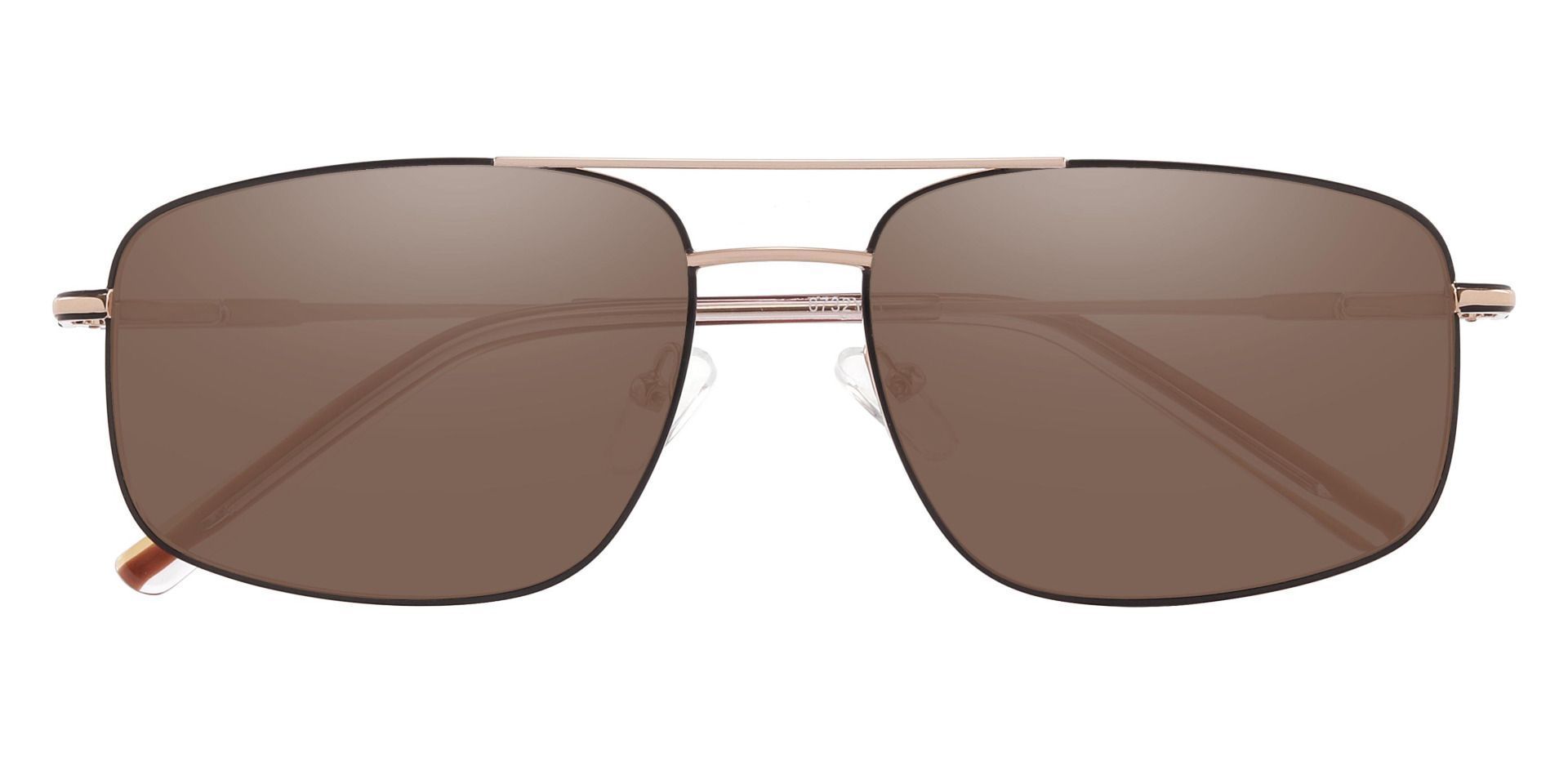Turner Aviator Prescription Sunglasses - Gold Frame With Brown Lenses