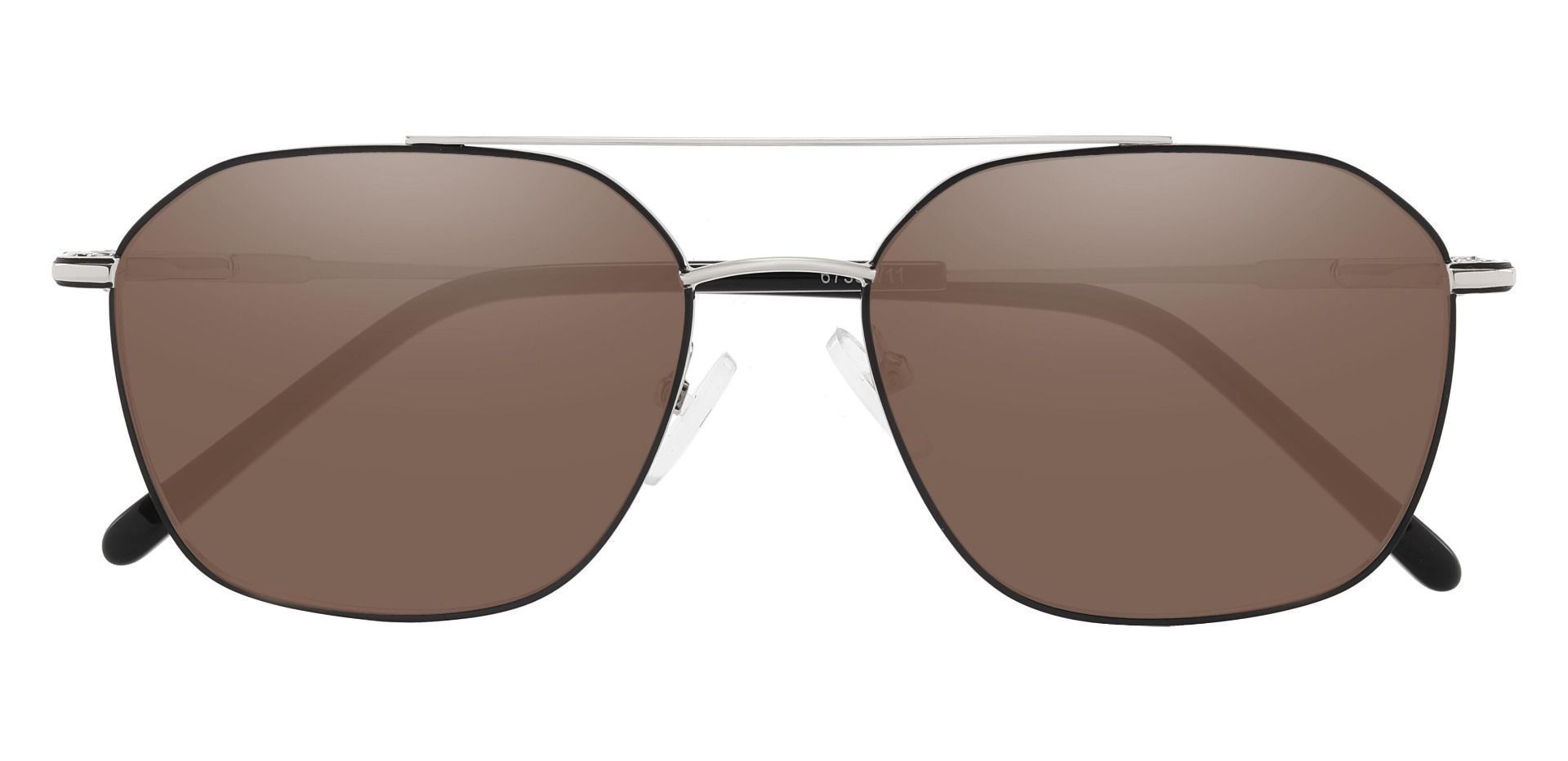 Harvey Aviator Progressive Sunglasses - Silver Frame With Brown Lenses