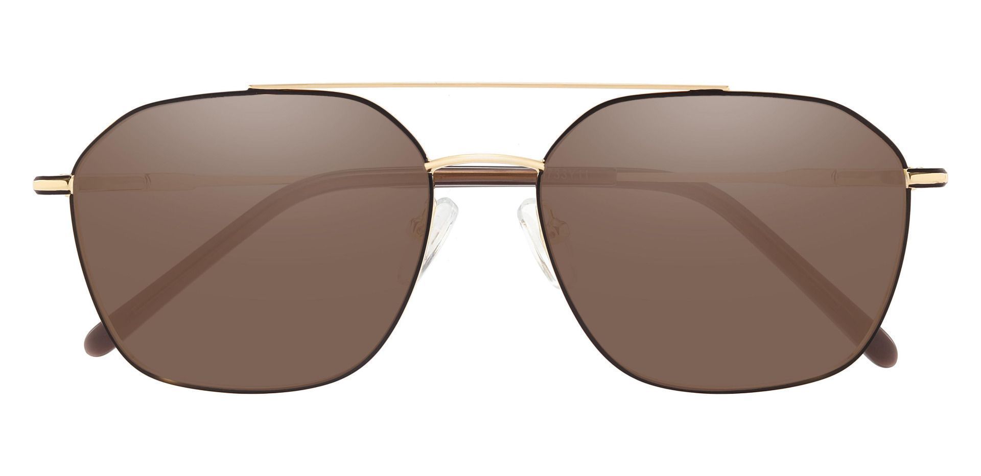 Harvey Aviator Non-Rx Sunglasses - Gold Frame With Brown Lenses