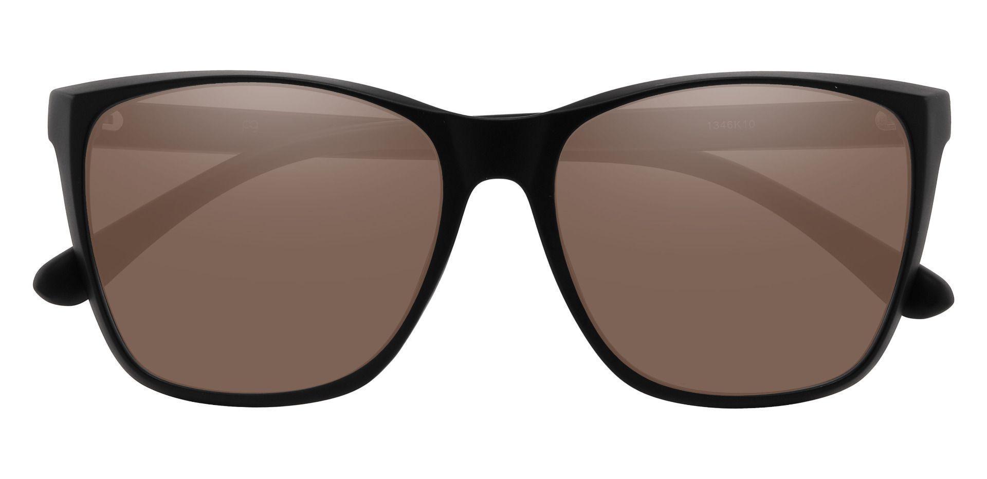 Taryn Square Prescription Sunglasses - Black Frame With Brown Lenses