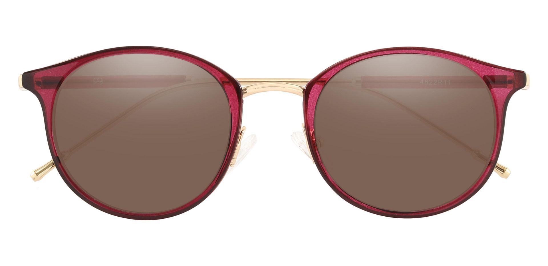 Ellsinore Oval Prescription Sunglasses - Purple Frame With Brown Lenses