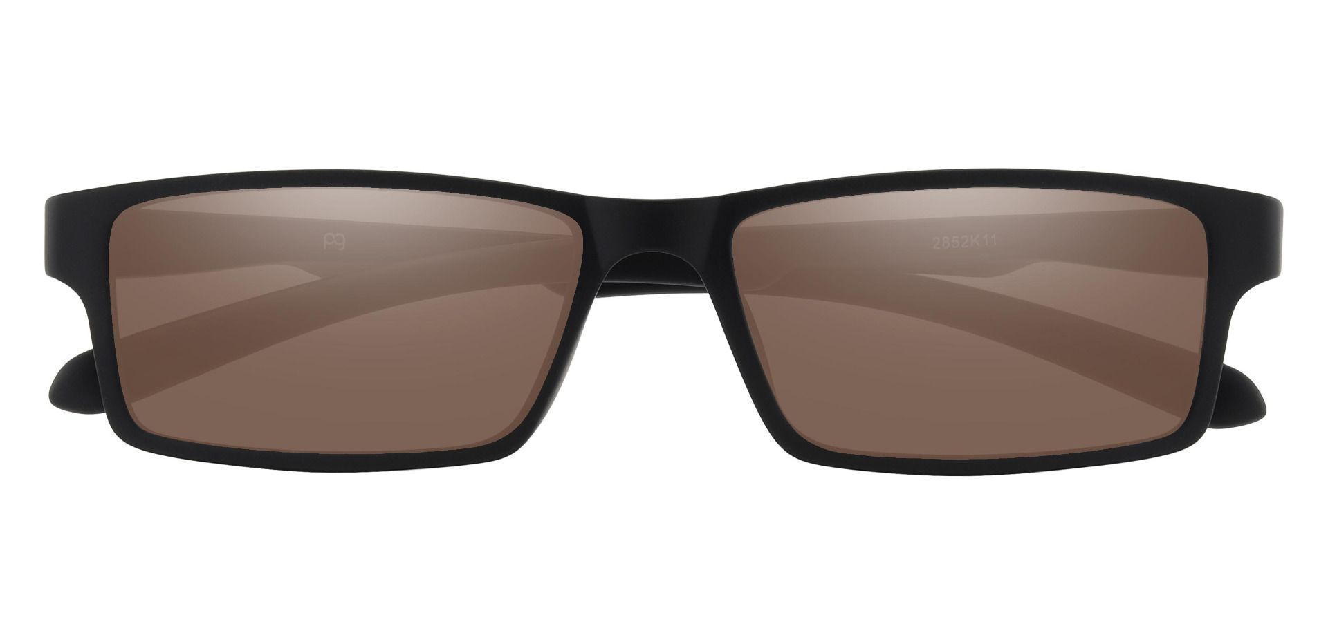 Walsh Rectangle Reading Sunglasses - Black Frame With Brown Lenses
