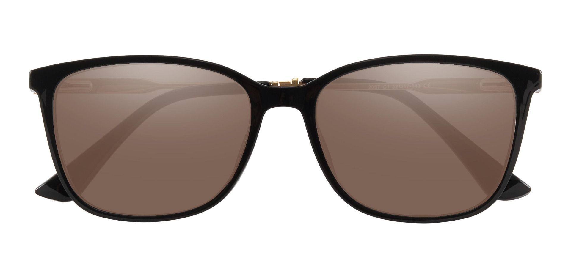 Miami Rectangle Prescription Sunglasses - Black Frame With Brown Lenses