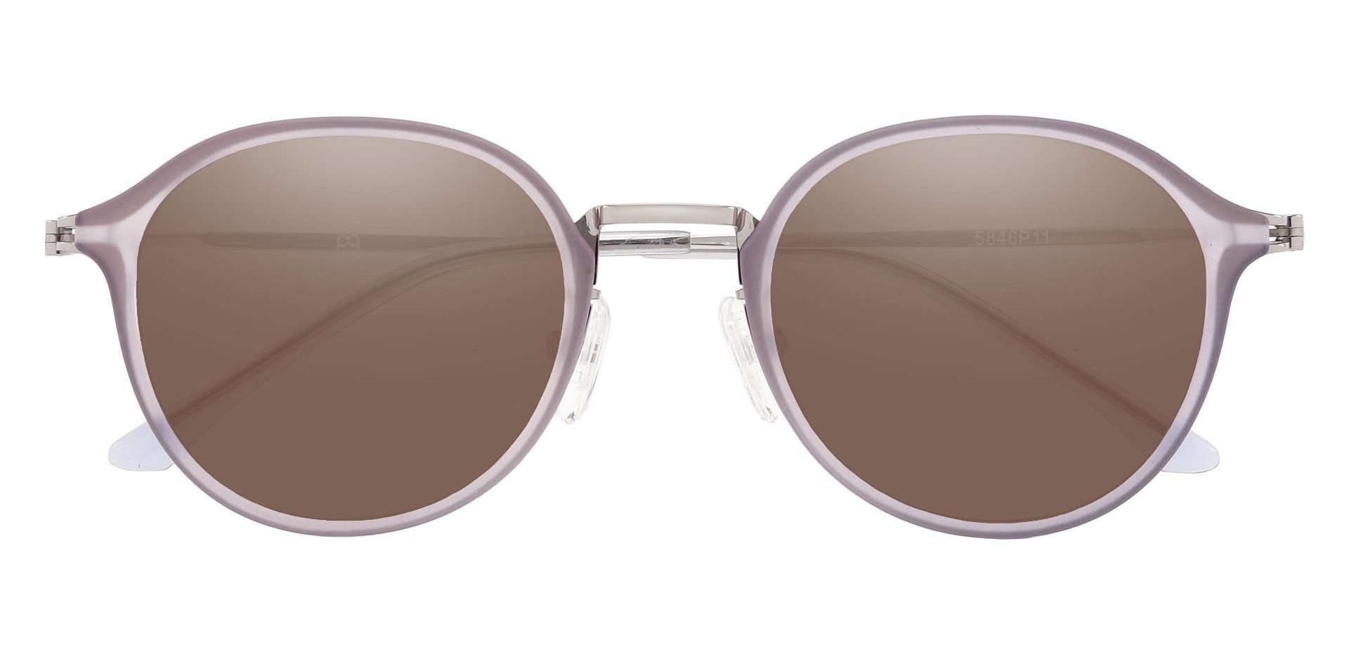 Billings Round Prescription Sunglasses - Purple Frame With Brown Lenses
