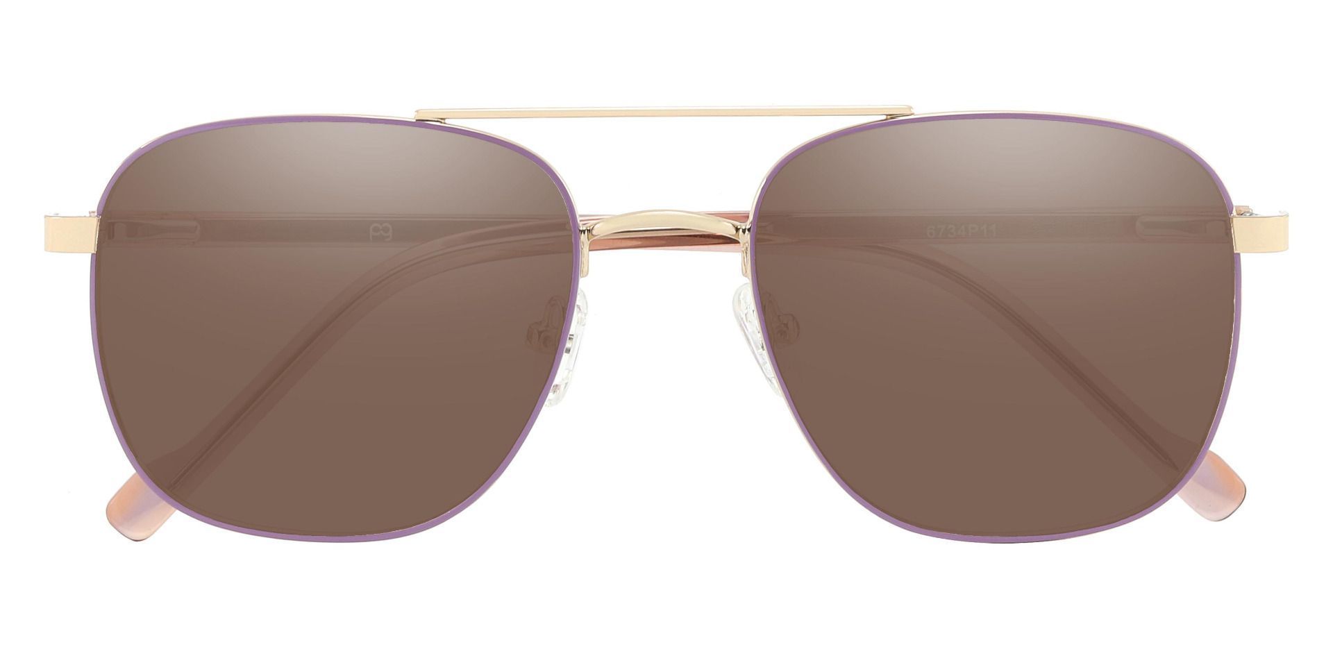 Howell Aviator Progressive Sunglasses - Purple Frame With Brown Lenses