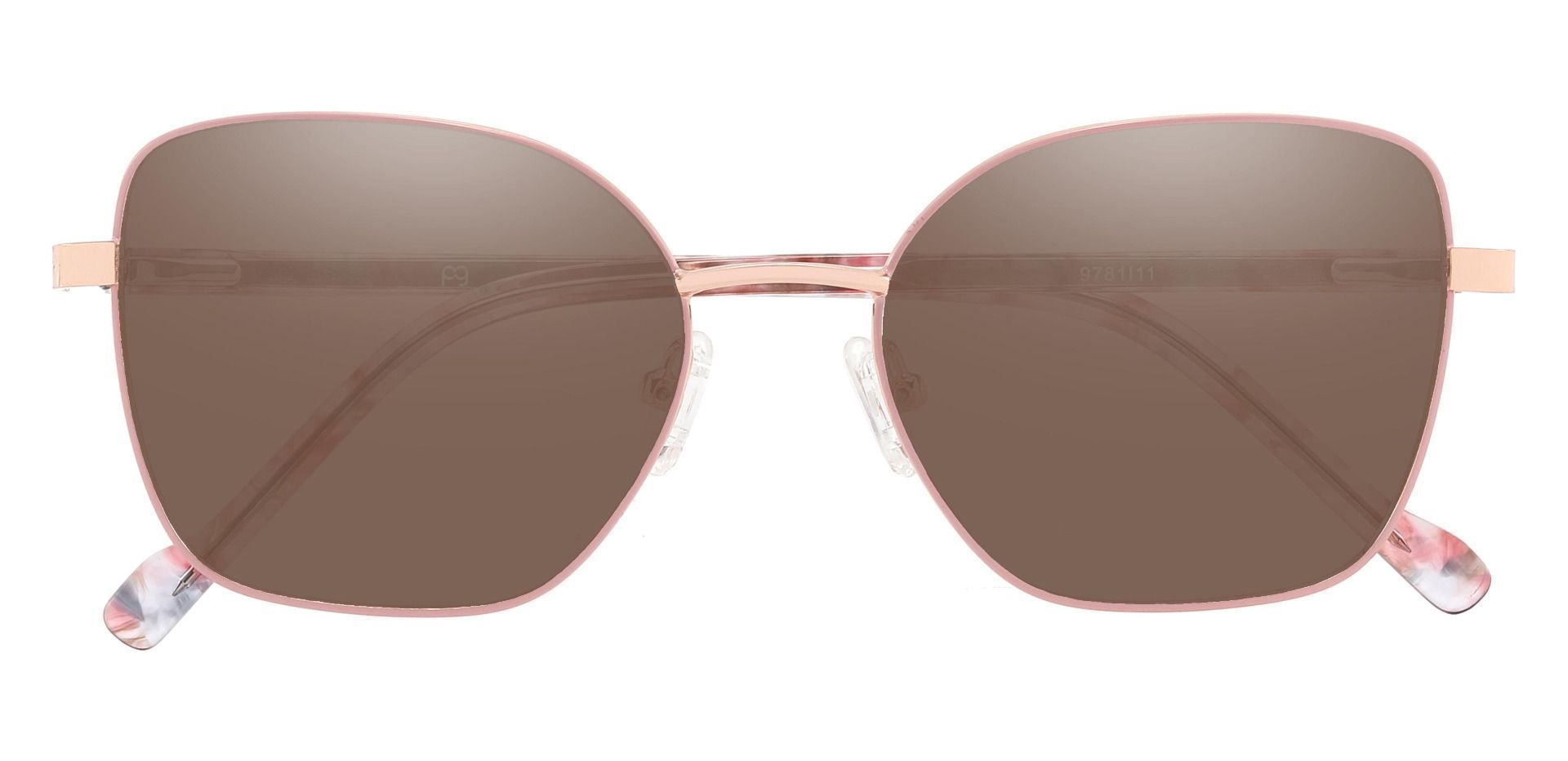 Hooper Geometric Non-Rx Sunglasses - Pink Frame With Brown Lenses