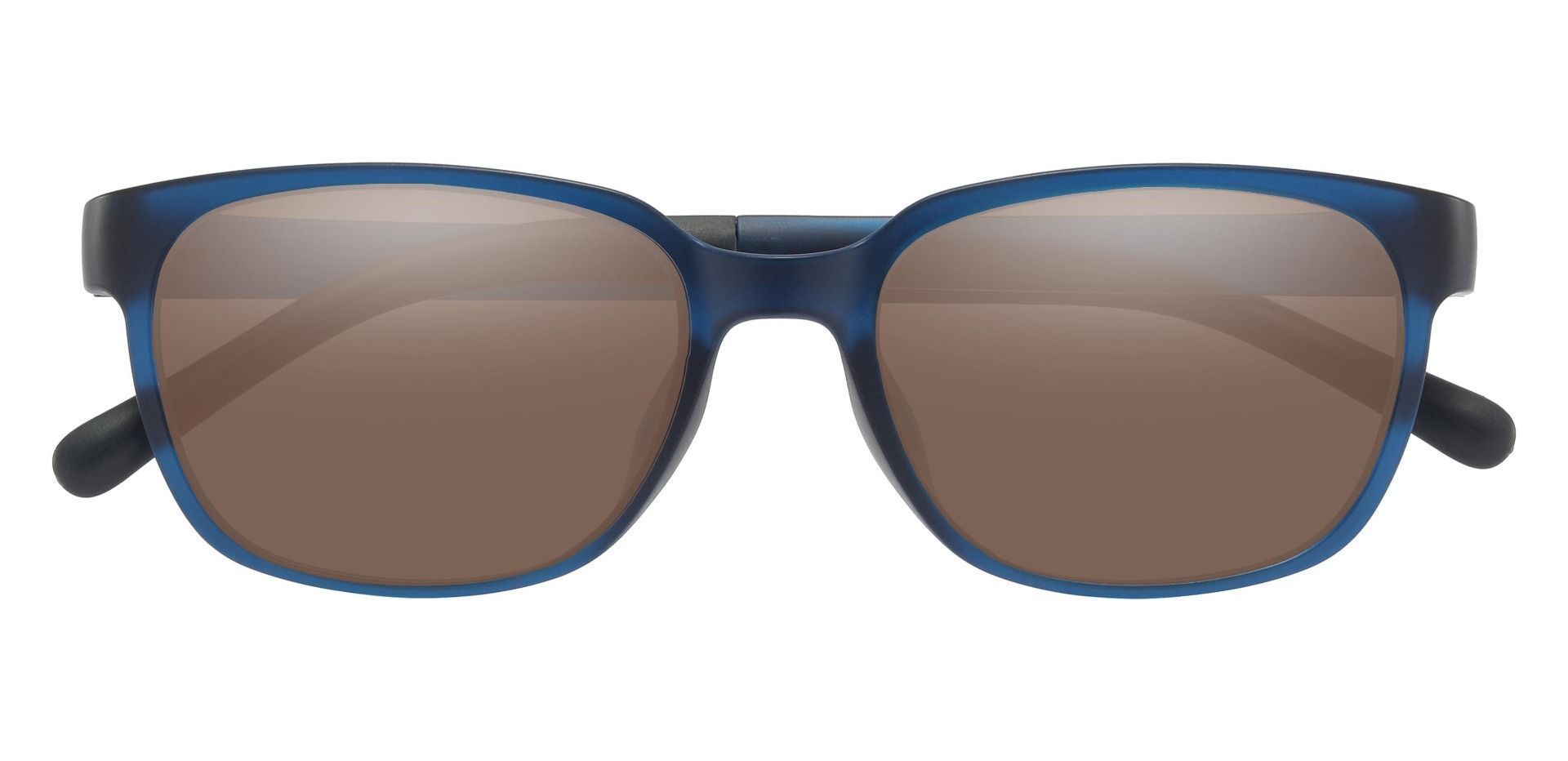 Orchard Rectangle Prescription Sunglasses - Blue Frame With Brown Lenses