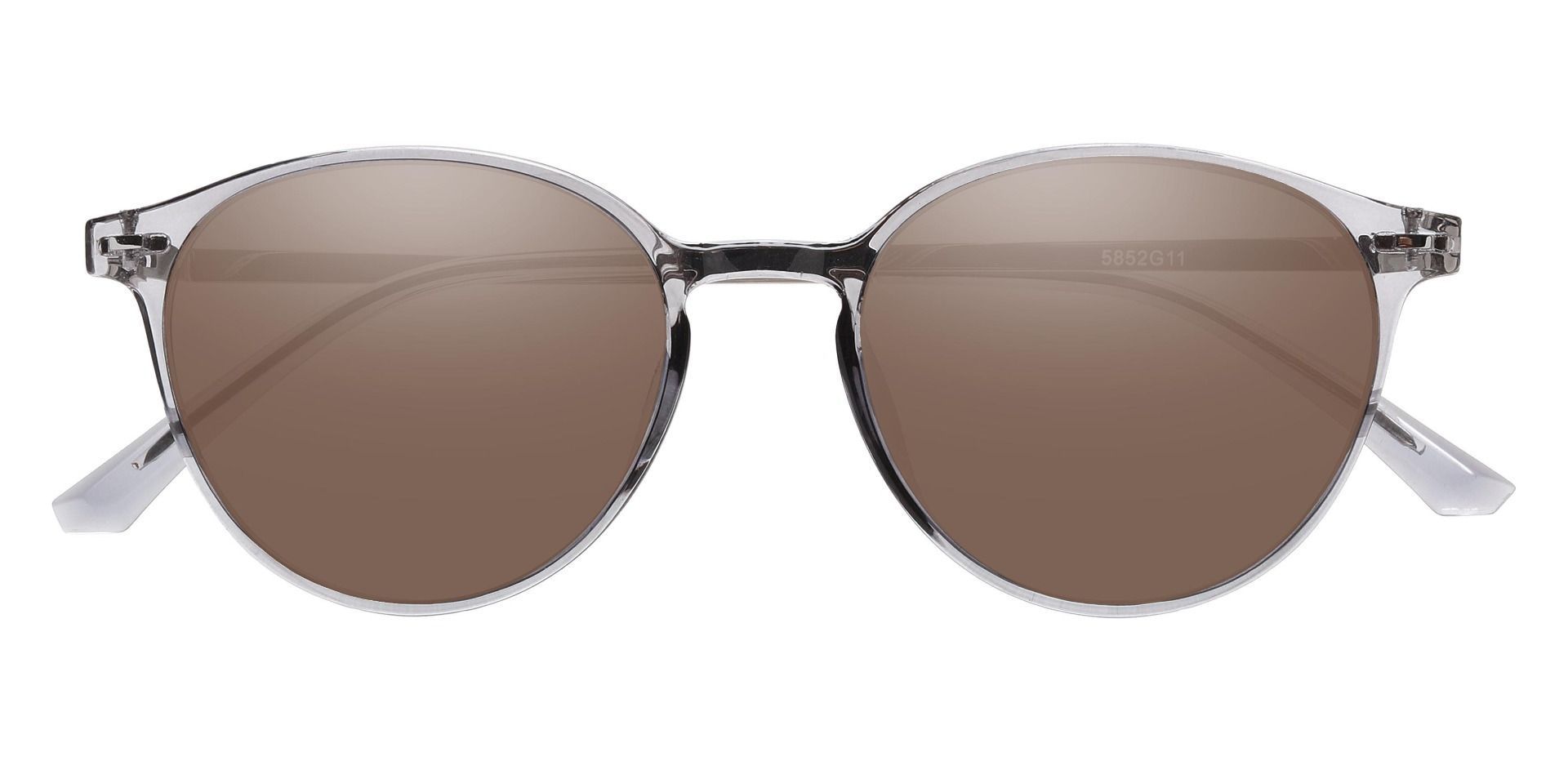 Springer Round Reading Sunglasses - Gray Frame With Brown Lenses