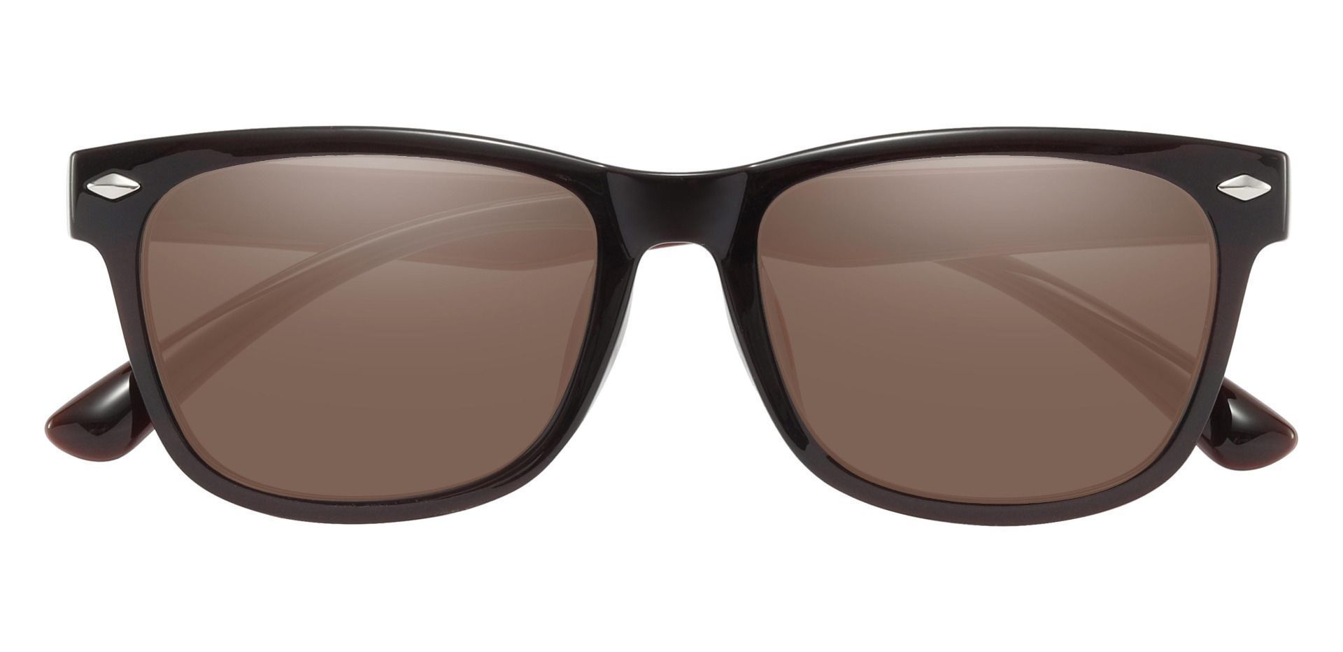 Shaler Square Progressive Sunglasses - Red Frame With Brown Lenses